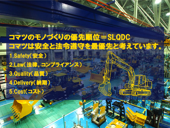 コマツが大切にするものづくりのSLQDC